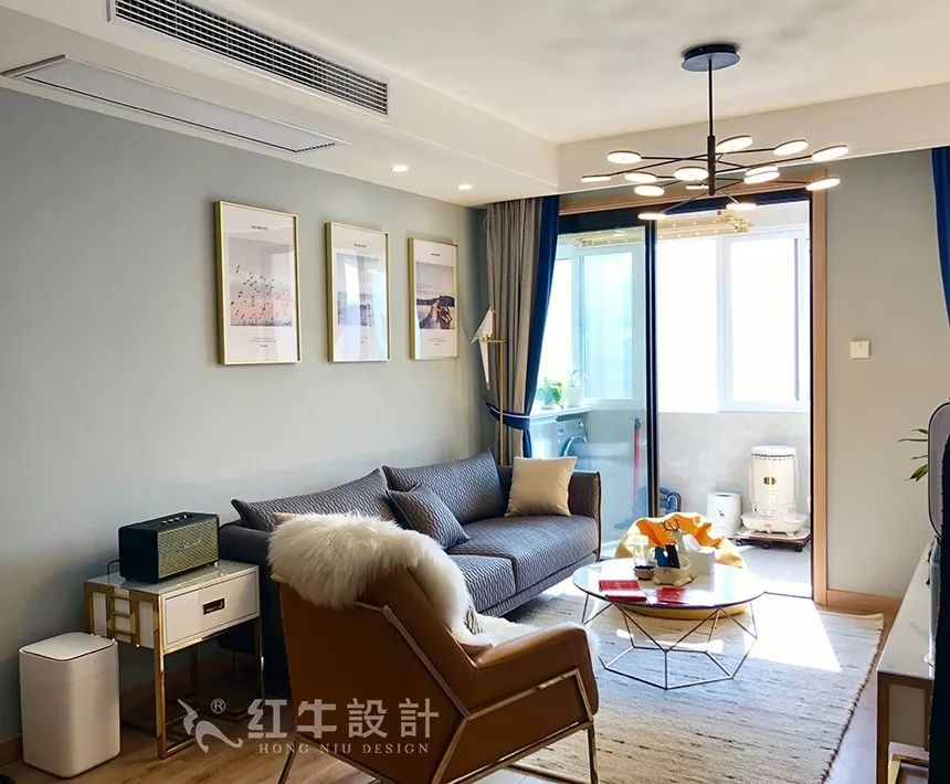 南京鳳悅北園90㎡北歐風格--原木色與暖灰色構(gòu)造的家04客廳