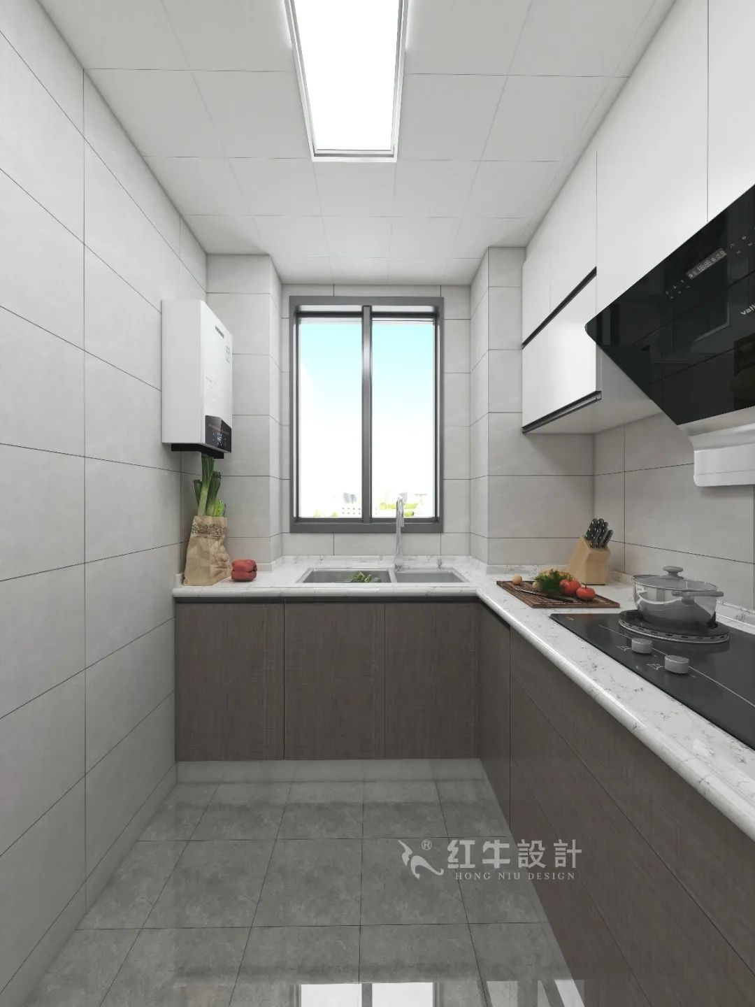 劉萍萍_花崗鴻福城132㎡現(xiàn)代簡約風(fēng)格_兩套小戶型打通變大宅，中西雙廚房+衣帽間打造品質(zhì)生活！10廚房