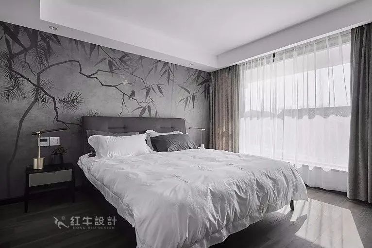 朱明琪_紅牛設計--中垠紫金官邸105㎡（C3戶型）新中式風格09效果圖欣賞_臥室