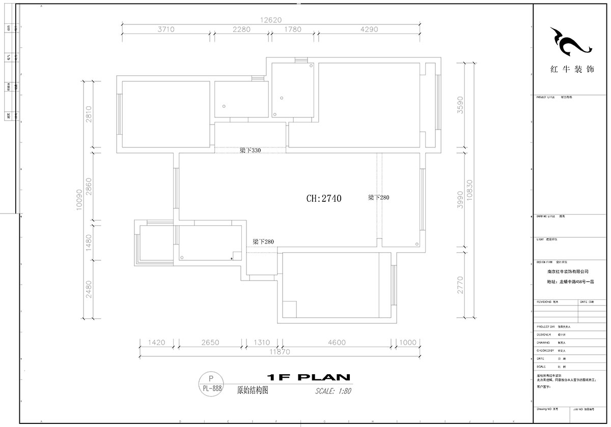 【實(shí)景案例】高靈慧｜弘陽時(shí)光印象1-201-115㎡-現(xiàn)代風(fēng)格｜3室2廳2衛(wèi)｜定制家￥154784｜全包15萬｜00_01原始結(jié)構(gòu)圖