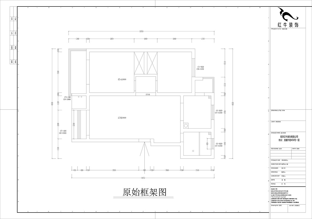 孟憲濤｜幸福美地12-2-404-85㎡-簡約風格｜2室2廳2衛(wèi)｜老房裝修｜定制家￥109000｜全包12萬｜00_01原始框架圖