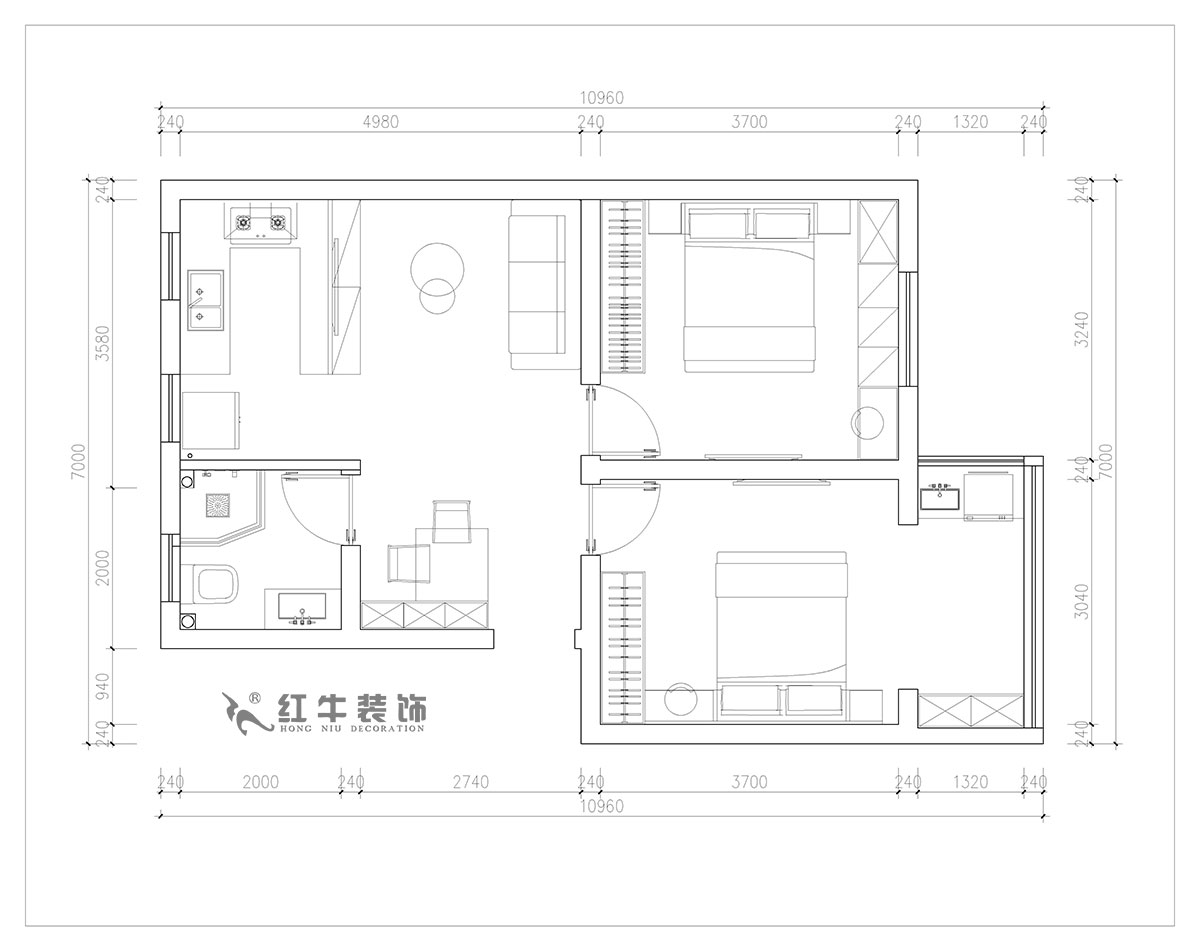 朱明琪｜旭光里57-4-407-69㎡-現(xiàn)代簡約風格｜2室2廳1衛(wèi)｜老房翻新｜定制家￥113520｜全包11萬｜00_02平面布置圖