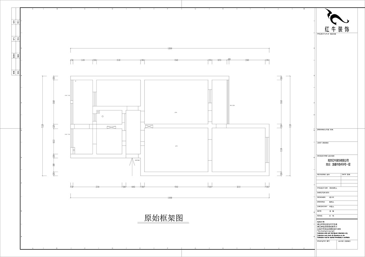 孟憲濤｜理工大121棟4-208-82㎡-現代簡約風格｜3室2廳1衛(wèi)｜老房裝修｜定制家｜全包12萬｜00_01原始框架圖