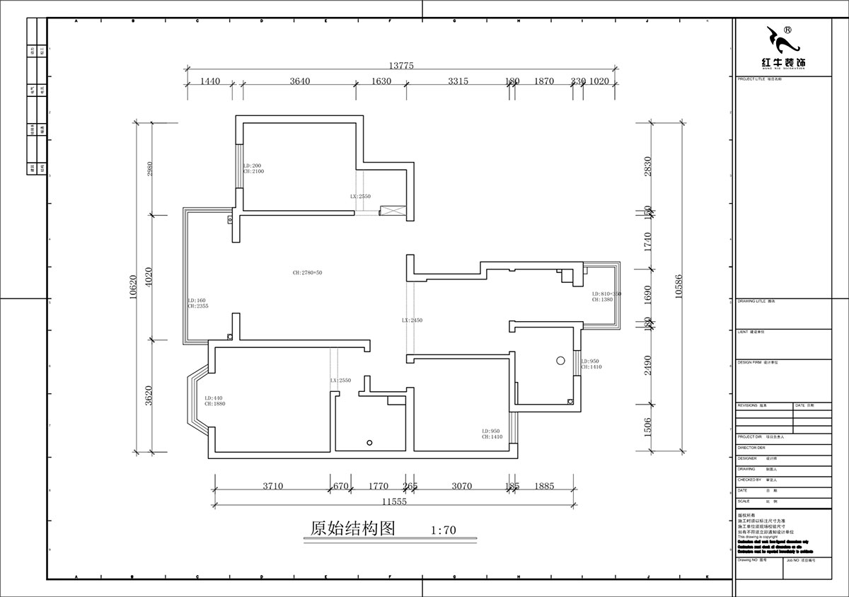 蔣?。汩坷?-2-901-108㎡-現(xiàn)代簡(jiǎn)約風(fēng)格｜3室2廳2衛(wèi)｜老房裝修｜定制家｜全包16萬｜00_01原始結(jié)構(gòu)圖