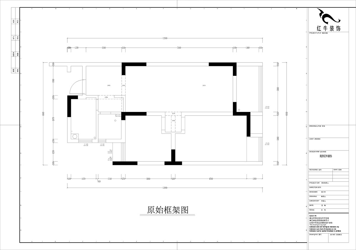 孟憲濤｜紫楊佳園11-108-85㎡-簡約風格｜2室2廳1衛(wèi)｜老房裝修｜定制家｜全包12萬｜00_01原始框架圖