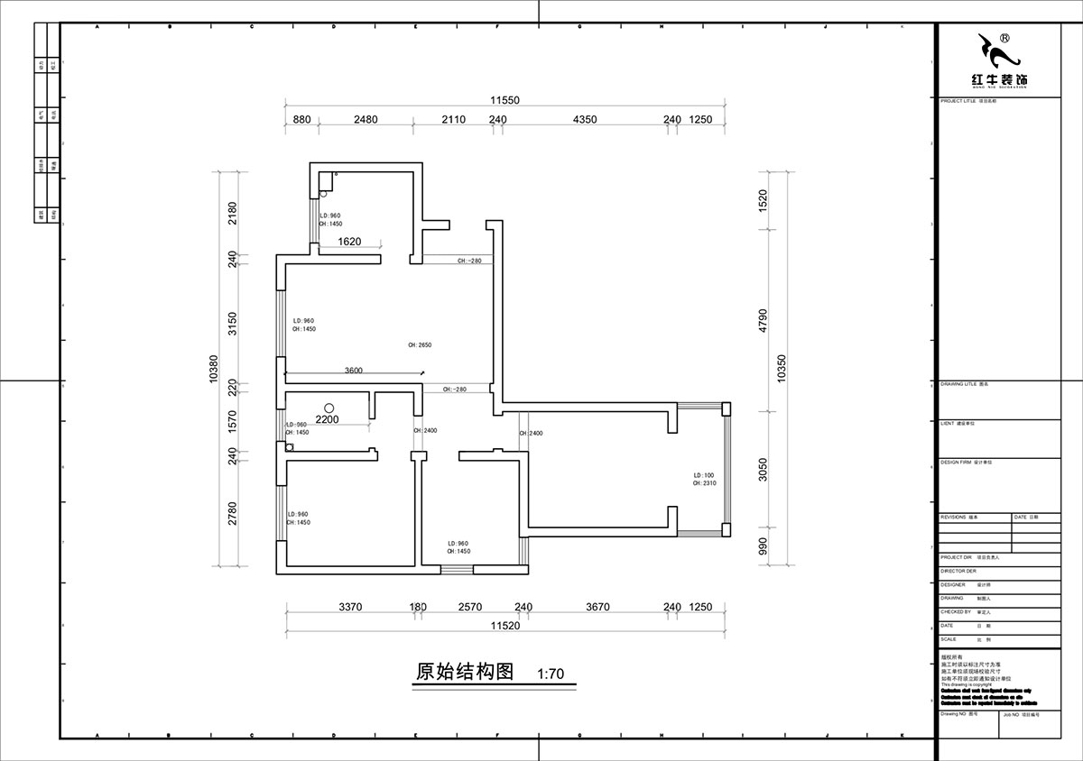 蔣?。y龍雅苑11-3-212-85㎡-現(xiàn)代原木風(fēng)｜3室1廳1衛(wèi)｜新房裝修｜定制家｜全包11萬(wàn)｜00_01原始結(jié)構(gòu)圖